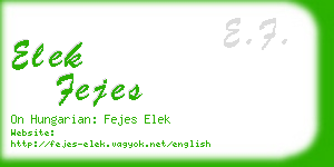 elek fejes business card